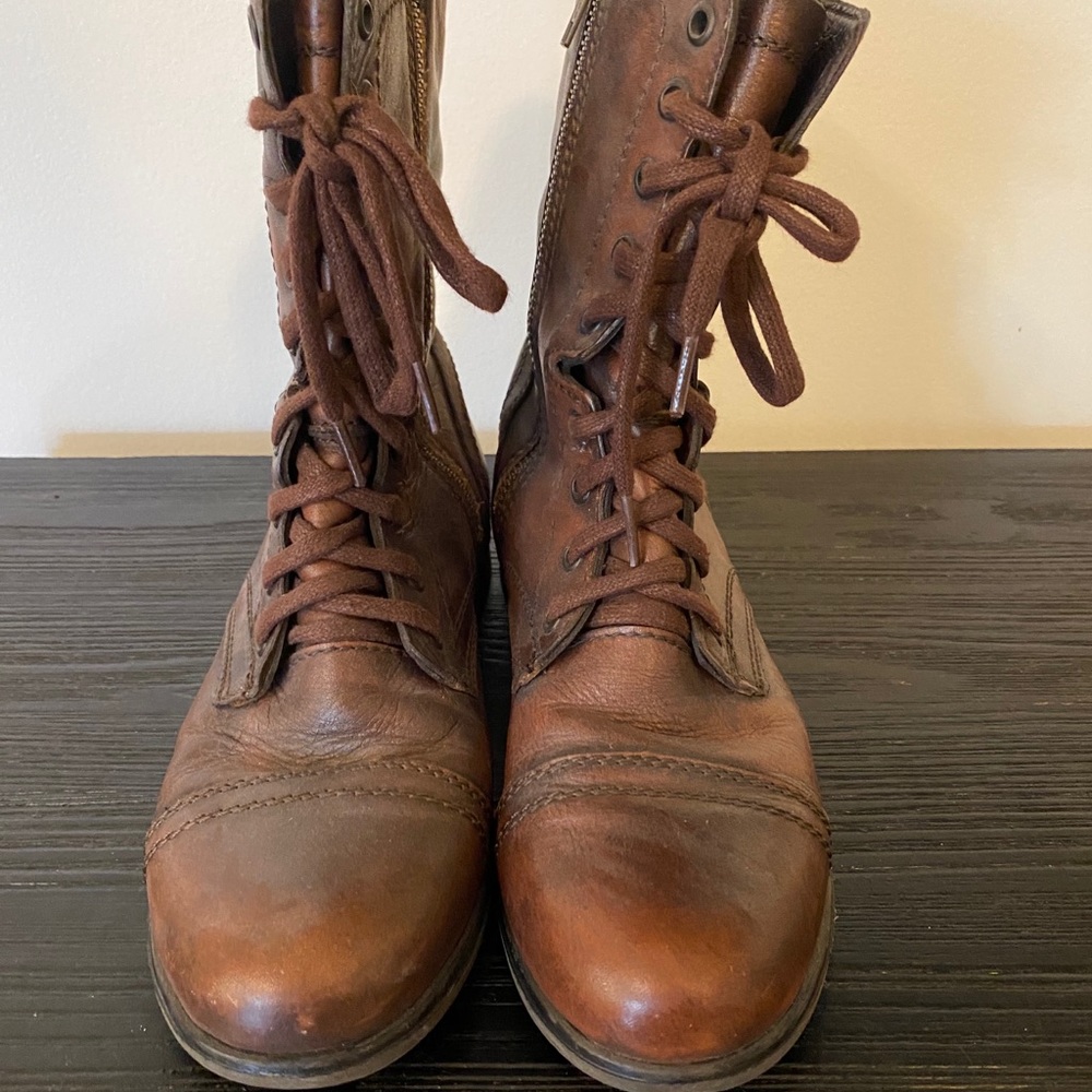 Brown Steve Madden Combat Boots